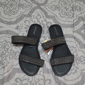 West Loop Black Sparkle Sandals